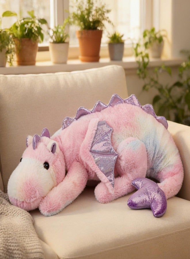 ARELUX Large 36in Cute Dragon Stuffed Animals Plush Toy Soft Colorful Pink Pterosaur Plushie Giant Fuzzy Dinosaur Pillow Plushies with Wings Cuddly for Friends Family Member - Image 2